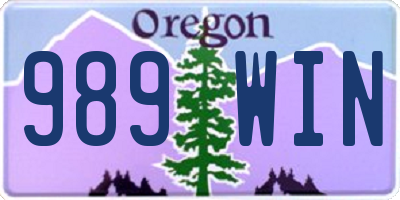OR license plate 989WIN
