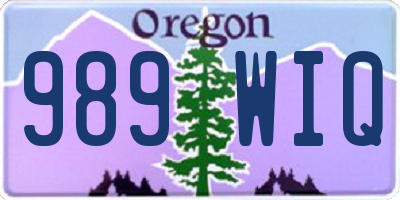 OR license plate 989WIQ