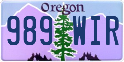 OR license plate 989WIR