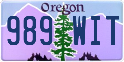 OR license plate 989WIT