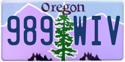 OR license plate 989WIV