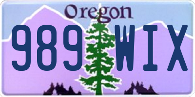 OR license plate 989WIX