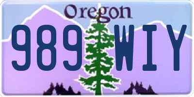 OR license plate 989WIY