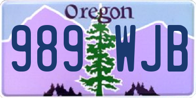 OR license plate 989WJB