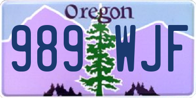 OR license plate 989WJF