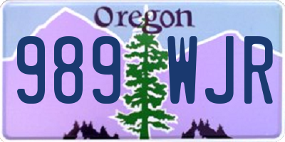 OR license plate 989WJR