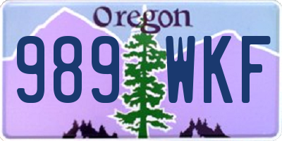 OR license plate 989WKF
