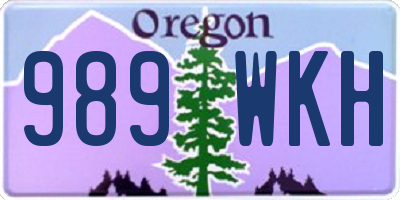 OR license plate 989WKH
