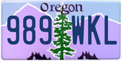 OR license plate 989WKL