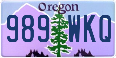 OR license plate 989WKQ