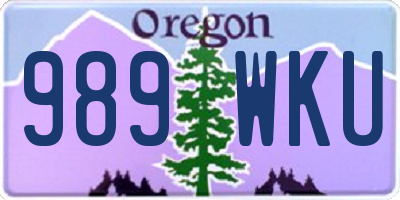 OR license plate 989WKU