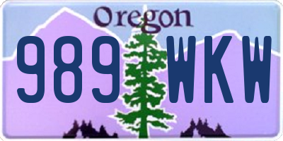 OR license plate 989WKW