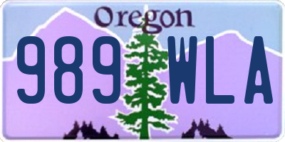 OR license plate 989WLA