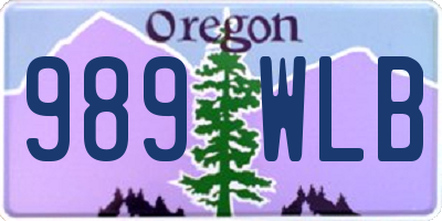 OR license plate 989WLB