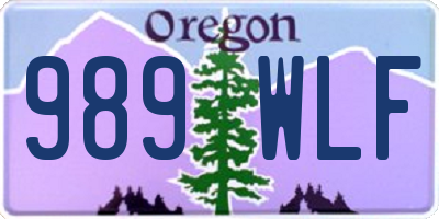 OR license plate 989WLF