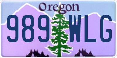 OR license plate 989WLG