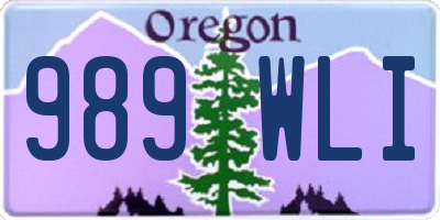 OR license plate 989WLI