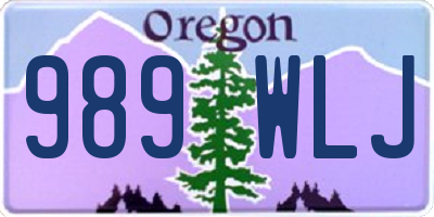 OR license plate 989WLJ