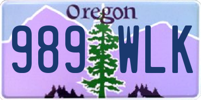 OR license plate 989WLK
