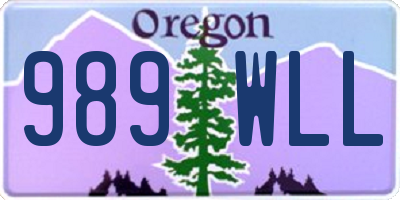 OR license plate 989WLL