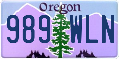 OR license plate 989WLN