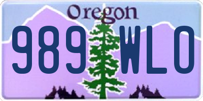 OR license plate 989WLO