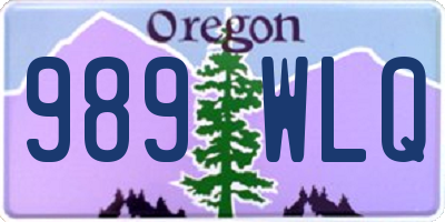 OR license plate 989WLQ