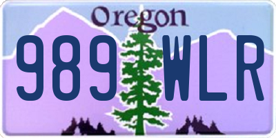 OR license plate 989WLR