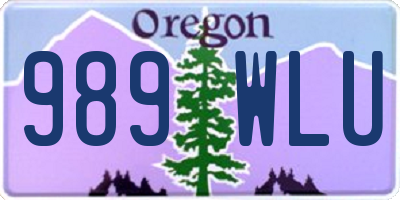 OR license plate 989WLU