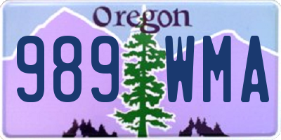 OR license plate 989WMA