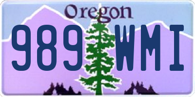 OR license plate 989WMI