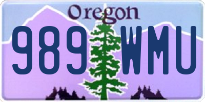 OR license plate 989WMU