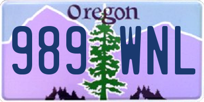 OR license plate 989WNL