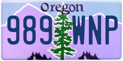 OR license plate 989WNP