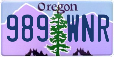 OR license plate 989WNR