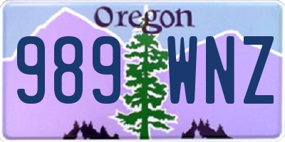 OR license plate 989WNZ