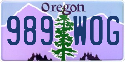 OR license plate 989WOG