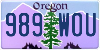 OR license plate 989WOU
