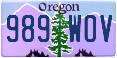 OR license plate 989WOV