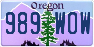OR license plate 989WOW