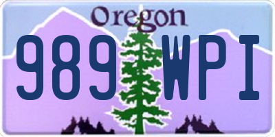 OR license plate 989WPI