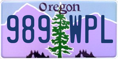 OR license plate 989WPL