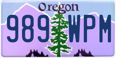 OR license plate 989WPM