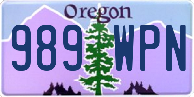 OR license plate 989WPN