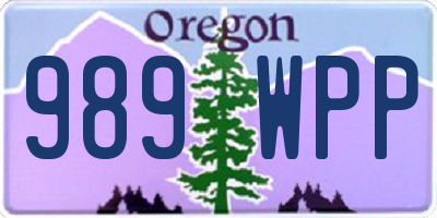 OR license plate 989WPP