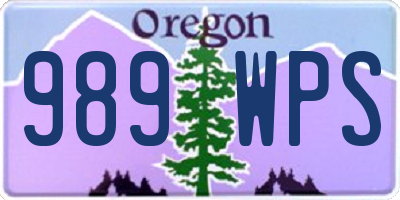 OR license plate 989WPS