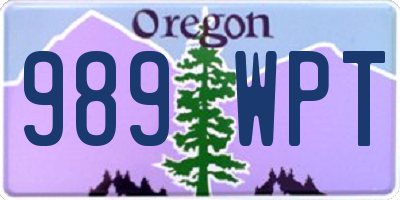 OR license plate 989WPT