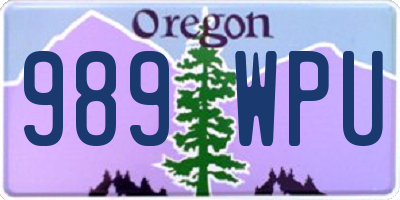 OR license plate 989WPU