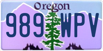 OR license plate 989WPV