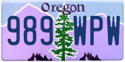 OR license plate 989WPW